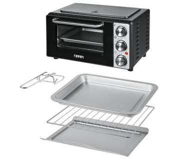 Mini piekarnik RAVEN EPI003X 1000W 13L Szybki nagrzew Regulacja temperatury