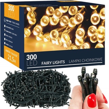 РОЖДЕСТВЕНСКИЕ ЕЛОЧНЫЕ ПОДСВЕТКИ 300 LED 22м OUT/OUT для елки ТЕПЛЫЙ БЕЛЫЙ РОЖДЕСТВО