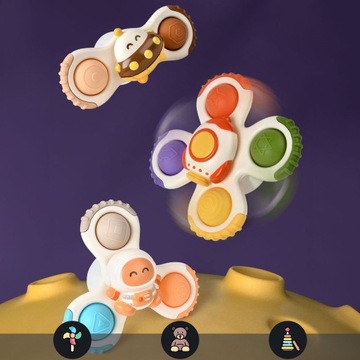 СПИННЕР С ПРИСОСКОЙ СЕНСОРНАЯ ВАННА ПОДАРОЧНАЯ ПОГРЕМКА 3 ШТ.