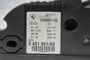 BMW X3 E83 PŘÍSTROJOVÁ DESKA BUDÍKY 258115-10 1024641-22 EU