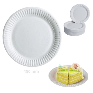 Talerze jednorazowe EKO papierowe 18 cm 100 szt
