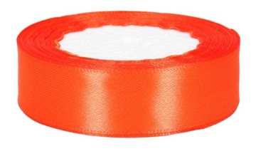 WSTĄŻKA TASIEMKA SATYNOWA POMARAŃCZOWA 25MM 25M
