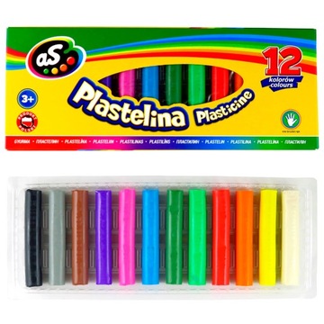 AS PLASTELINA SZKOLNA 12 kolorów