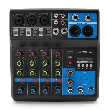 System miksowania kart dźwiękowych Mini DJ, mikser 5-kanałowy