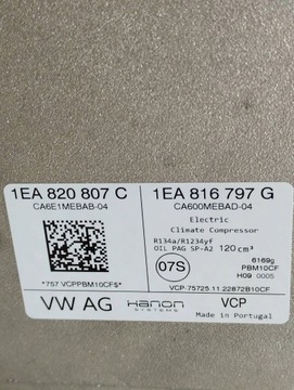 AUDI Q4 E-TRON KOMPRESOR KLIMATIZACE 1EA820807C