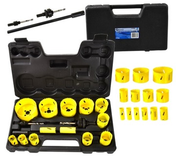 GEKO KOMPLET ZESTAW OTWORNIC BIMETAL DO METALU I DREWNA 17EL WALIZKA G39998