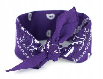 Bandana Bandanka Apaszka Chusta na Głowę Damska Męska Bawełniana Fioletowa