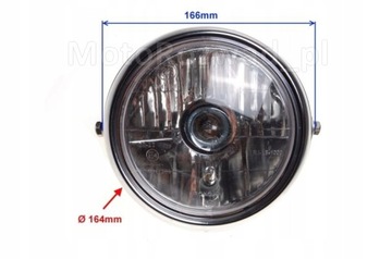 LAMPA przód Reflektor Motocykl Motorower Metalowa