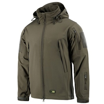 Kurtka Softshell z kapturem jesienna przejściowa wodoodporna M-Tac Olive M