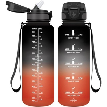 БУТЫЛКА ДЛЯ ВОДЫ СПОРТИВНАЯ БУТЫЛКА С МЕРКОЙ ДЛЯ ФИТНЕС-ЗАЛА 1,5 л