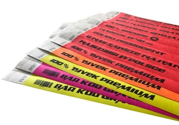 БРАЛЕТЫ TYVEK 150 шт. БЕСПЛАТНАЯ ЦВЕТНАЯ ПЕЧАТЬ.