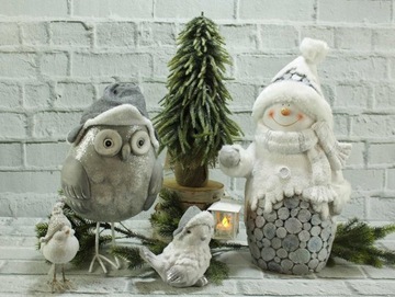 Металлическая елка с золотым блеском, белая H60