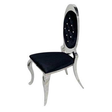 Krzesło glamour Victoria 2 Black Pikowane