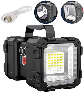 Mocna Latarka LED PowerBank Szperacz Akumulator