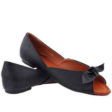 Черные балетки с бантом, размер 37.