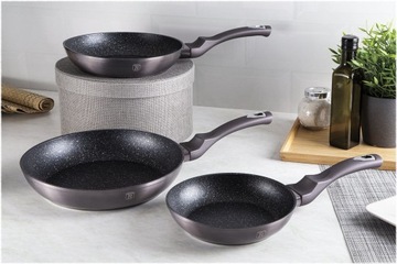 Набор из 3 индукционных мраморных сковородок Berlinger Haus.