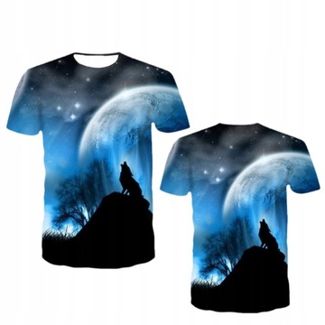 T-SHIRT MĘSKI KOSZULKA 3D Z NADRUKIEM WILKA WOLF