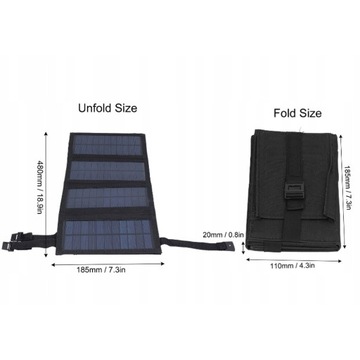 SKŁADANY PANEL SŁONECZNY 20W Z PORTAMI USB ŁADOWARKA SŁONECZNA DO TELEFONU