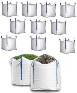 10x Big Bag Worek Kontenerowy na Gruz Piasek Odpady Kamień 1m3 1000kg MOCNY