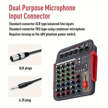 LMBGM PRO6 6-канальный микшерный пульт с USB, Bluetooth и персональным