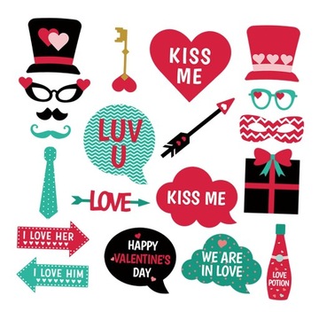 Реквизит для фотобудки на День святого Валентина Реквизит для свадебной фотобудки в стиле А