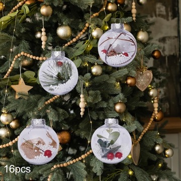 16 подвесных шариков-петлей, прозрачные рождественские украшения ручной работы