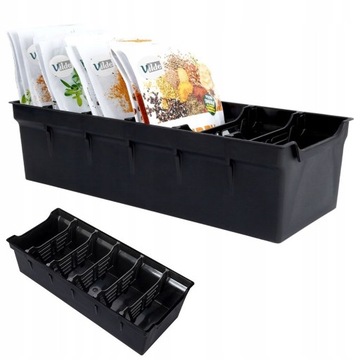 ORGANIZER NA TOREBKI Z PRZYPRAWAMI CZARNY POJEMNIK KUCHENNY