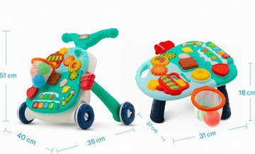 PUSH WALKER УЧЕБНЫЙ СТОЛИК 2В1 ЗЕЛЕНЫЙ