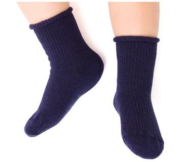 Bezuciskowe skarpetki termoaktywne, merino wool, 20-22, GRANATOWE