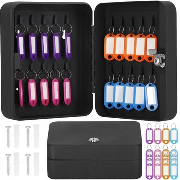 КОРОБКА ДЛЯ КЛЮЧЕЙ ШКАФ + НАБОР ПОДВЕСОК 20 шт. МЕТАЛЛИЧЕСКАЯ НАСТЕННАЯ КАССЕТА