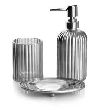 Komplet Łazienkowy Matowy Srebrny ARI SILVER 400ml