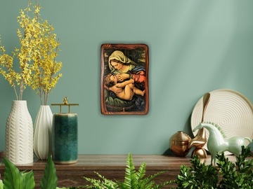 ИКОНА РУЧНОЙ РАБОТЫ - КОРМЯЩАЯ БОЖЬЯ МАТЕРЬ - E