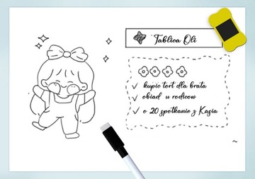 МАГНИТНАЯ ДОСКА ДЛЯ ХОЛОДИЛЬНИКА, БЕЛАЯ, С МАГНИТАМИ - HUNTER