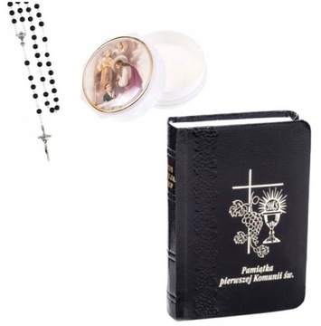 MODLITEWNIK KOMUNIJNY RÓŻANIEC KOMUNIA ETUI CZARNY