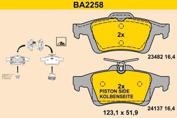 Barum BA2258 Zestaw klocków hamulcowych, hamulce tarczowe