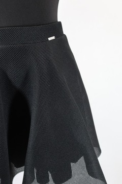 025 Sinsay czarna siateczkowa spódnica rozkloszowana XL