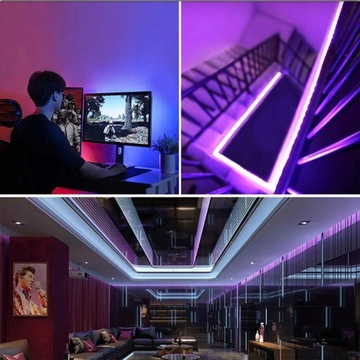 ВОДОНЕПРОНИЦАЕМАЯ СВЕТОДИОДНАЯ ЛЕНТА SMD 5M RGB ЦВЕТНАЯ + ДИСТАНЦИОННОЕ УПРАВЛЕНИЕ