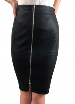 D8 SPÓDNICA ZAMEK EKO SKÓRA ZIP GLOSS CZARNY R.40