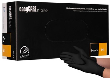 RĘKAWICE rękawiczki NITRYLOWE BEZPUDROWE Zarys easyCARE BLACK M