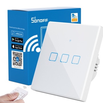 WŁĄCZNIK ŚWIATŁA DOTYKOWY LED WIFI RF Biały SONOFF