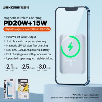 Индукционный Powerbank 10000 мАч с быстрой зарядкой PD