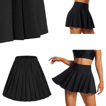 CZARNA KRÓTKA SPÓDNICA SPÓDNICZKA PLISOWANA GOTH