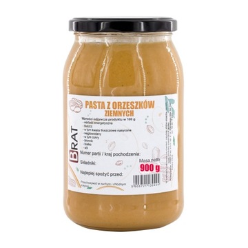 MASŁO ORZECHOWE 900ml peanut butter BEZ SOLI CUKRU