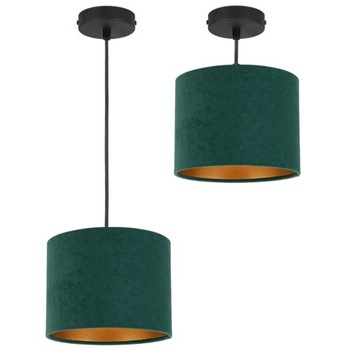 LAMPA WISZĄCA SUFITOWA ABAŻUR WELUR GOLD WALEC