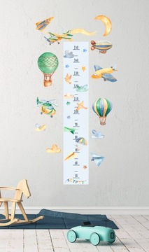 Наклейка «МЕРА РОСТА»: воздушные шары, самолеты, ракеты