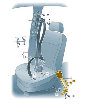 ЗАМОК РЕМНЯ БЕЗОПАСНОСТИ ЛЕВЫЙ OCTAVIA II ОРИГИНАЛ