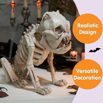 СКЕЛЕТ СОБАКИ ДЛЯ ХЭЛЛОУИНА 28 СМ ФИГУРКА УКРАШЕНИЕ ШАРФ СОБАКИ BONEBODY