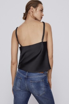 ZARA TOP DAMSKI CZARNY KLASYCZNY PROSTY XS 1HEX