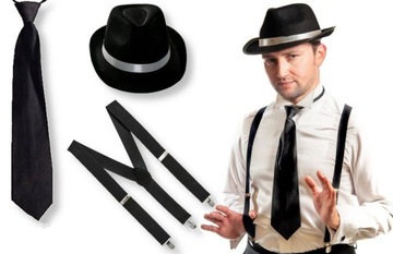 Zestaw Gangstera lata 20 Strój Gangster z 3 elemen
