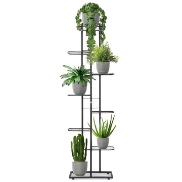 Kwietnik metalowy czarny 8-poziomowy 142 cm /Vilde